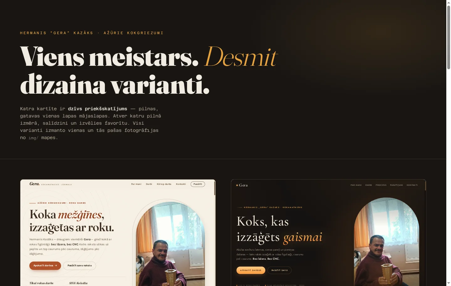 Gera portfolio dizaina virzienu lapa